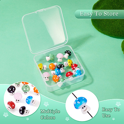 14Pcs 7 Colors Handmade Lampwork Beads LAMP-TA0001-89-1
