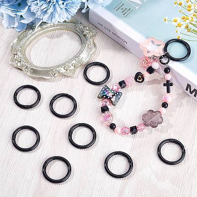18Pcs Zinc Alloy Spring Gate Rings FIND-SP0001-39-1