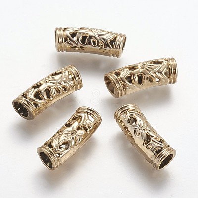 Tibetan Style Alloy Tube Beads PALLOY-F133-17KCG-1