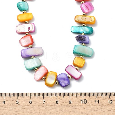 Ocean Natural Freshwater Shell Nuggets Beaded Necklaces NJEW-JN06281-1
