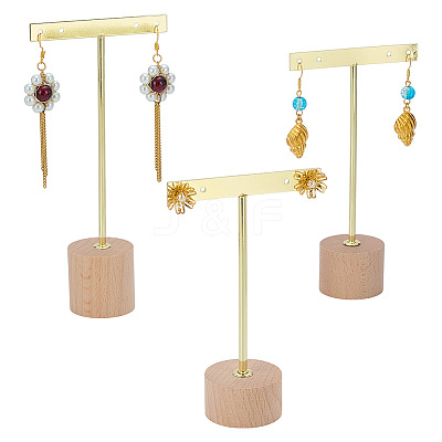 3 Sets 3 Styles Iron T Bar Earring Display Stands EDIS-FG0001-73A-1