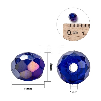 10 Colors Electroplate Glass Beads EGLA-X0006-01B-6mm-1