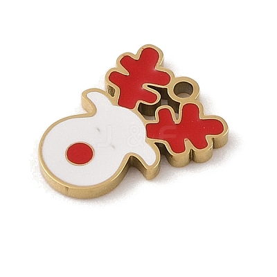 Christmas Theme Ion Plating(IP) 304 Stainless Steel Enamel Pendants STAS-Z083-09G-05-1