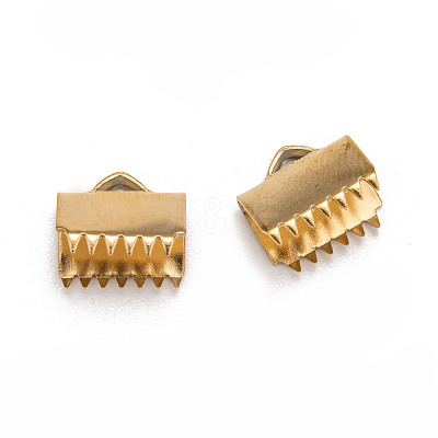 Ion Plating(IP) 304 Stainless Steel Ribbon Crimp Ends X-STAS-F075-02-1
