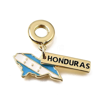 Brass Enamel European Dangle Charm KK-CBAA632-24G-1