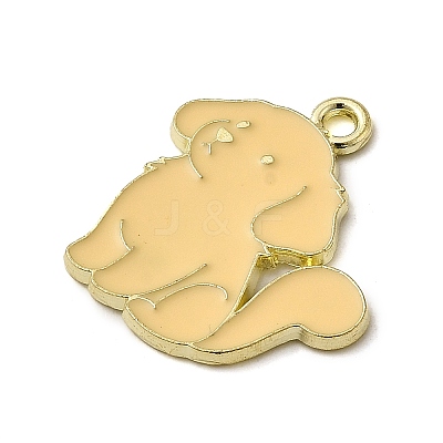 Golden Plated Alloy Enamel Pendants ENAM-L049-01G-03-1