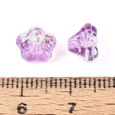 Electroplate Transparent Glass Beads Strands EGLA-N055-03A-07-1
