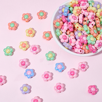 100Pcs Electroplated Opaque Resin Beads RESI-SP0001-59A-1