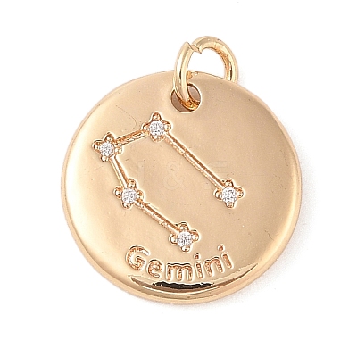 Brass with Clear Cubic Zirconia Pendants KK-N256-24C-G-1