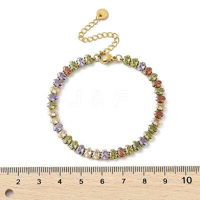 304 Stainless Steel Oval Link Chain Bracelets for Women BJEW-P348-01F-G-1
