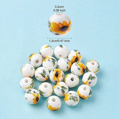 Handmade Porcelain Beads PORC-YW0001-07D-1