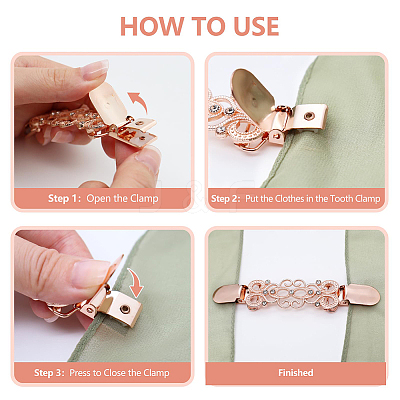 5Pcs 5 Colors Zinc Alloy with Crystal Rhinestone Cardigan Clips AJEW-AR0005-30-1
