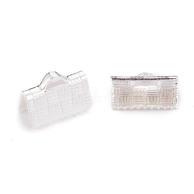 304 Stainless Steel Ribbon Crimp Ends X-STAS-P249-27B-S-1