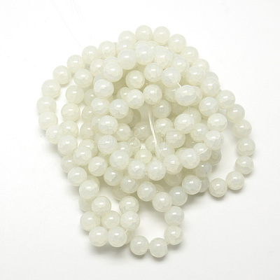 Baking Paint Crackle Glass Beads Strands X-DGLA-Q023-6mm-YS1-1