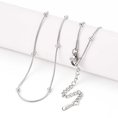 1MM 304 Stainless Steel Satellite Chain Necklaces NJEW-N058-07B-P-1