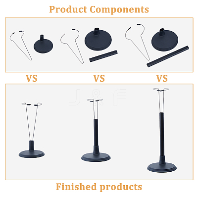12 Sets 3 Styles Plastic with Iron Doll Support for Models ODIS-FH0001-18-1