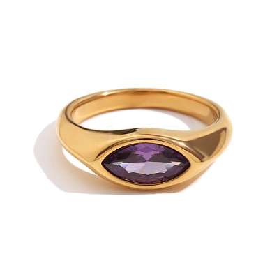 316L Stainless Steel with Cubic Zirconia Finger Rings FS-WGB17C9-16-1