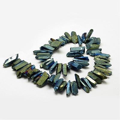 Electroplated Natural Quartz Crystal Beads Strands G-A142-03N-1