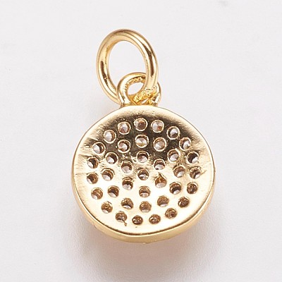 Brass Cubic Zirconia Pendants ZIRC-K070-21G-1