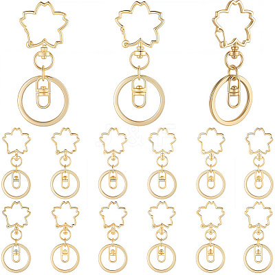 18Pcs Alloy Keychain Clasps KEYC-SC0001-72G-1