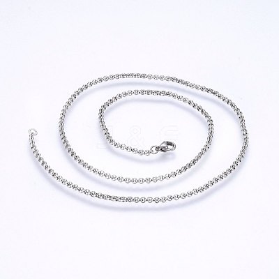 Tarnish Resistant 304 Stainless Steel Cable Chain Necklaces NJEW-P226-02P-02-1