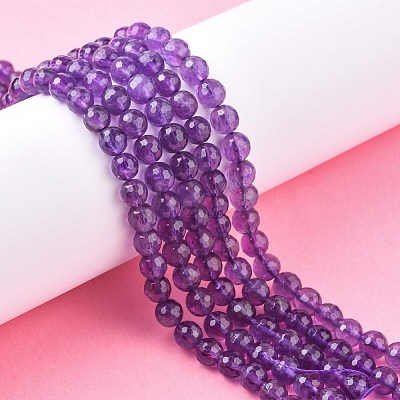 Natural Amethyst Beads Strands X-G-C073-6mm-3-1
