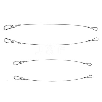 4Pcs 2 Style 304 Stainless Steel Safety Chain Wire Rope AJEW-SZ0001-71-1