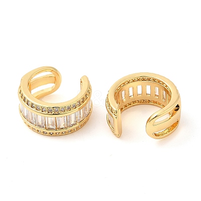 Cubic Zirconia Cuff Earrings EJEW-K251-08G-1