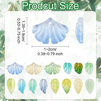 140Pcs 14 Styles Handmade Lampwork Pendants LAMP-YW0001-74-1