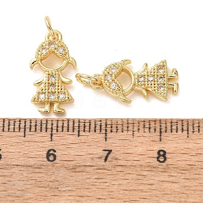 Brass Micro Pave Clear Cubic Zirconia Pendants CU-E003-03G-1