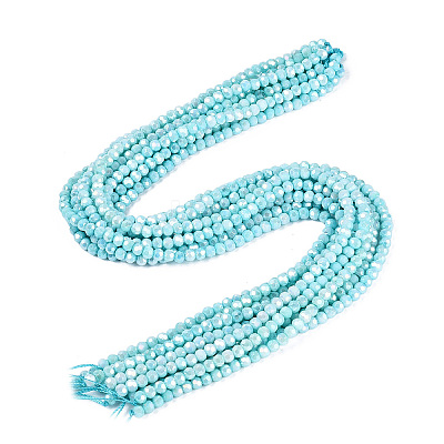 Anti-Tarnish Electroplate Glass Beads Strands EGLA-ZX010-4mm-10-1