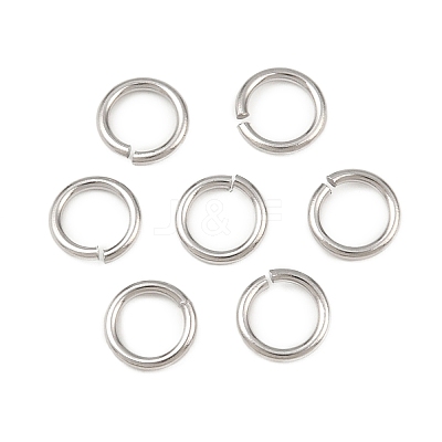 Tarnish Resistant 304 Stainless Steel Open Jump Rings STAS-N015-04-6x0.9mm-1