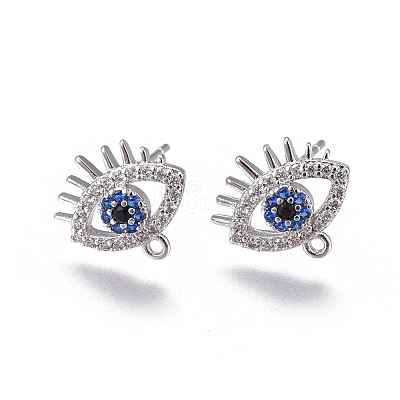 Brass Stud Earring Findings KK-I650-18P-1