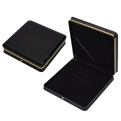 Imitation Leather Pure Color Flip-open Gift Boxes CON-WH0095-238A-02-1