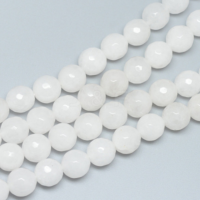 Natural White Jade Beads Strands X-G-R346-8mm-08-1