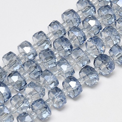 Electroplate Glass Beads Strands EGLA-Q083-8mm-D-1