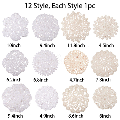Woven Crochet Coasters Table Mats DIY-GF0001-15-1