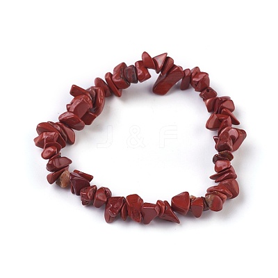 Natural Red Jasper Beads Stretch Bracelets BJEW-JB04152-05-1