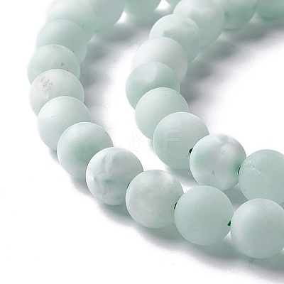 Frosted Natural Glass Beads Strands G-I247-15I-1
