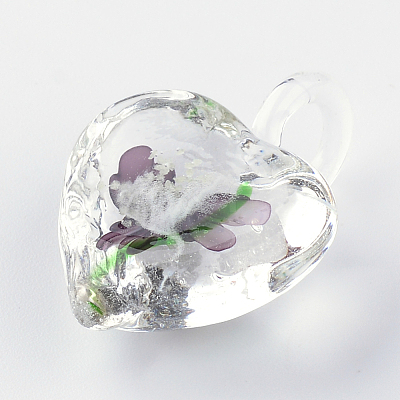 Handmade Luminous Lampwork Pendants X-LAMP-R136-04C-1