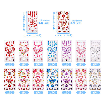 14Sheets 14 Colors Plastic Sticker FIND-TA0005-03-1