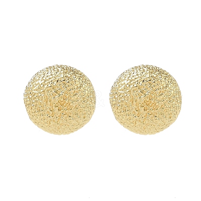 Brass Half Round Stud Earrings EJEW-F389-23G-1
