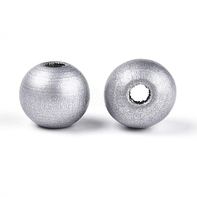 Spray Painted Round Natural Schima Wood Beads WOOD-A018-12mm-31-1