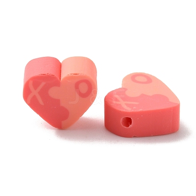 Valentine's Day Theme Handmade Polymer Clay Beads FIND-TAC0008-34A-1