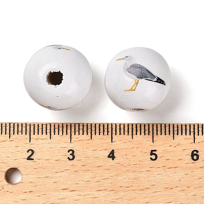 Natural Wood European Beads WOOD-S059-01A-1