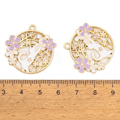 Rack Plating Alloy Enamel Pendants FIND-A040-07B-03G-1