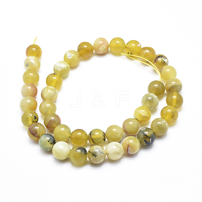 Natural Yellow Opal Round Bead Strands G-M296-02-10mm-1