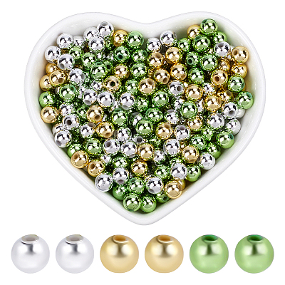 1500Pcs 3 Colors St. Patrick's Day Plastic Beads KY-SP0001-31-1