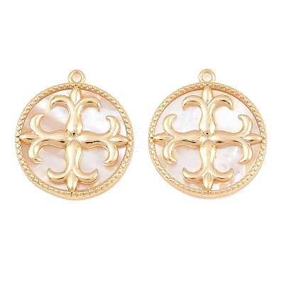 Brass & Natural Shell Pendants SH-CBA7BFE-02B-G-1