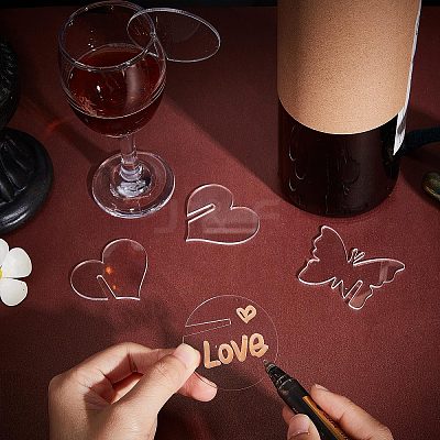 60Pcs 3 Styles Acrylic Wine Glass Charms AJEW-CN0001-67-1